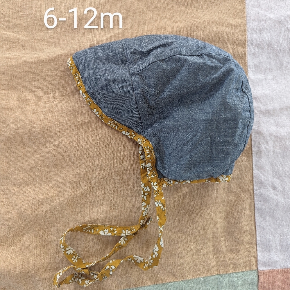 Briar Baby brimmed bonnet in bluebird, size 6-12m